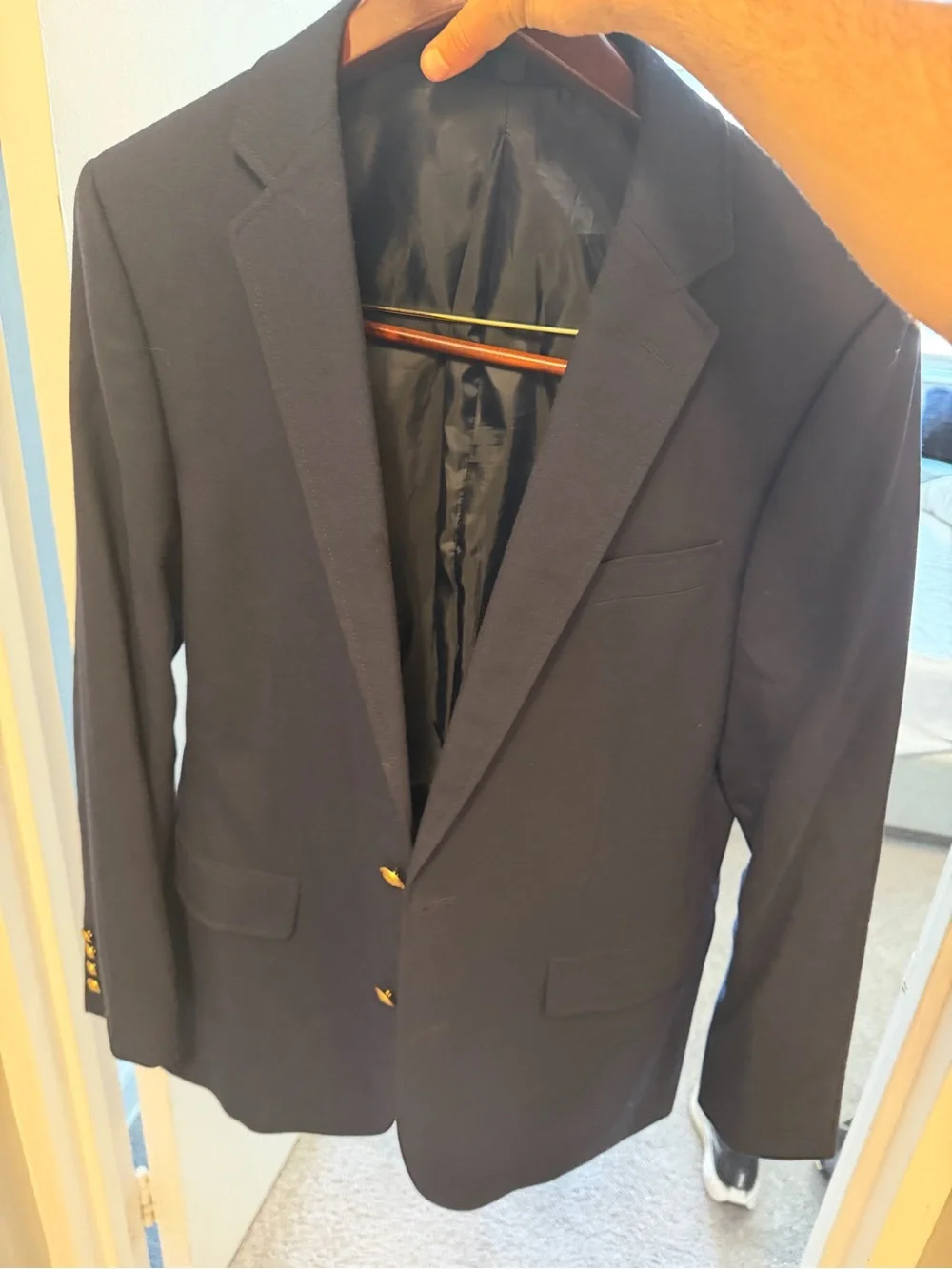 J. Crew Navy sport Blazer with Gold Buttons sz 40R